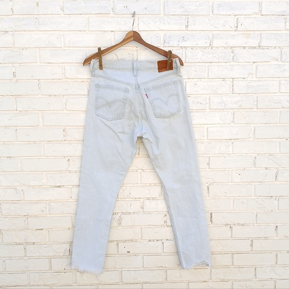 Levi's 501 S Premium Skinny Jeans Lightwash Distressed - Picture 6 of 10
